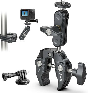 Ulanzi �X�[�p�[�N�����v 360°��] �p�x���� �J�����O���b�p�[�E���j�^�[ 1/4�l�W �J�����z���_�[ ���]�ԁE�o�C�N�E�I�[�g�o�C�N���b�v�}�E���g3/8�l�W Gopro�p�}�E���g�t�� ���j�^�[�T�|�[�g/
