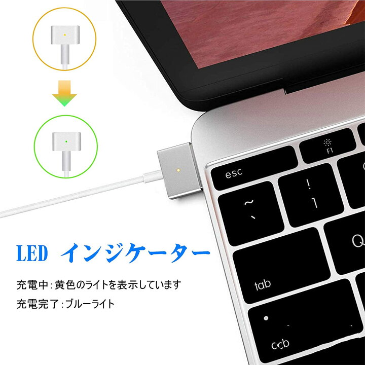 楽天市場】MacBook Air 充電器 45W Mag 2 T型 電源アダプタ Mac 互換 