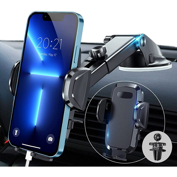 楽天市場】【2023新超強力吸盤】 スマホホルダー 車 車載ホルダー 2in1 