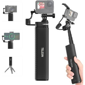 TELESIN 充電自撮り棒 10000mAh 大容量 21-90cm PSE GoPro Hero 11 10 9 8 7 6 5 Black Mini/Osmo Action 3/insta360 X3 X2 X/SONY/Canon/iPhone/Android互換