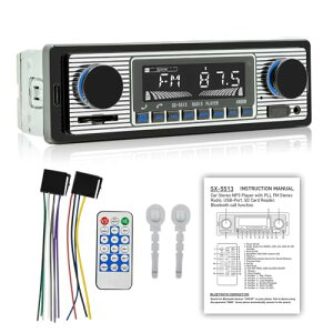 1din 5513Car MP3�v���[���[FM�ϒ���Bluetooth���y���B���e�[�W�I�[�f�B�IUSB�X�e���I���W�IAUX�@�\�n���Y�t���[AUX
