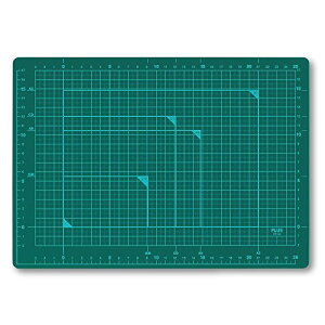 PLUS(プラス) カッターマット 両面 A4 230×320mm グリーン 48-573