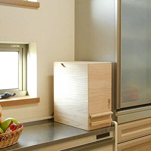 留河 桐製計量米びつ10kgサイズ 白