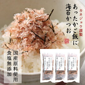 兼上 あったかご飯に 海苔かつお 20g×3袋 無添加 食塩不使用 ふりかけ 国産 かつお カツオ 海苔 おにぎり 混ぜご飯 混ぜ込み お弁当 赤ちゃん 離乳食 子供 子育て 栄養 健康 無塩 送料無料 アレルゲン グルテン フリー 犬 猫 カネジョウ