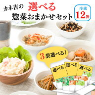 【3袋選べる！】カネ吉の選べるおまかせ惣菜セット(12袋)【期間限定】 おかず 時短