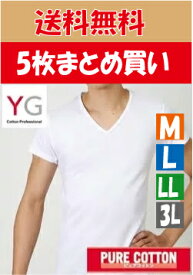 【楽天市場　グンゼ】【5枚まとめ買い】紳士肌着YG　VネックTシャツ　フライス織りYV0015V　5枚まとめ買い　M/L/LL