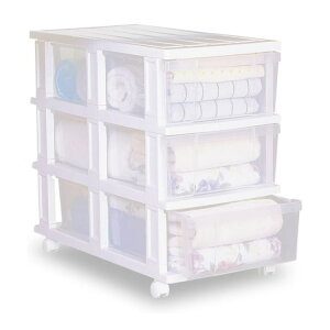 アイリスオーヤマ 押入れチェスト OC-373 収納ボックス 引き出し 押入れ収納 キャスター付 衣装ケース ホワイト クローゼット 3段