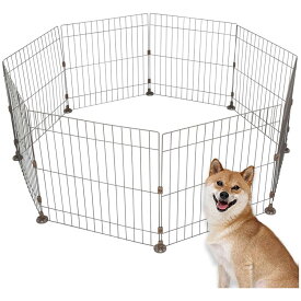 アイリスオーヤマ ワイヤーサークル PWC-628 折り畳みサークル 犬用 ブラウン 屋内 室内 超小型犬 小型犬 中型犬 ワイヤー
