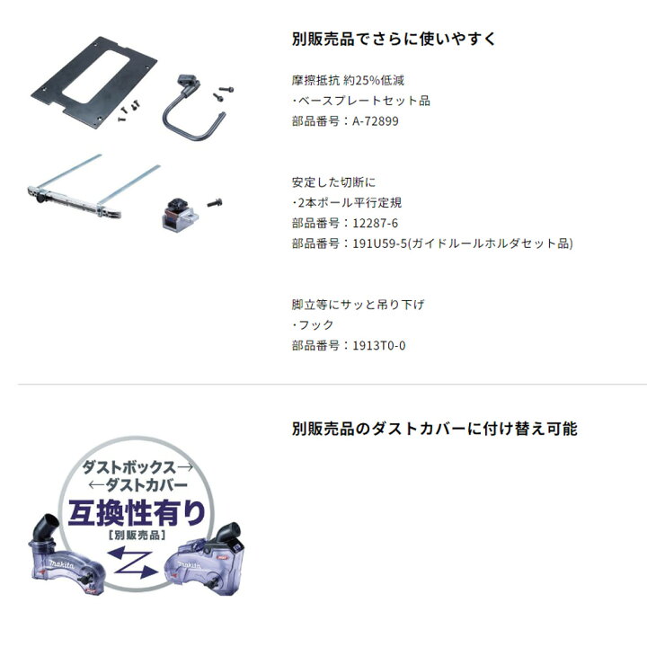 楽天市場】マキタ 充電式防じんマルノコ 40Vmax 刃物外径125mm 逆勝手 