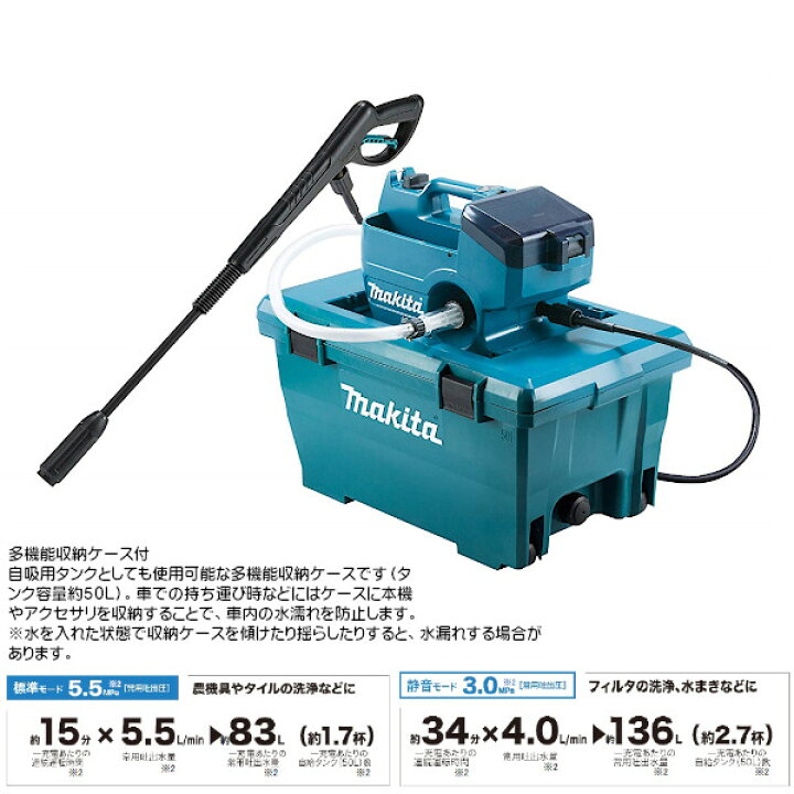 楽天市場】【純正品】充電式高圧洗浄機 【マキタ】 MHW080DZK [本体＋ 