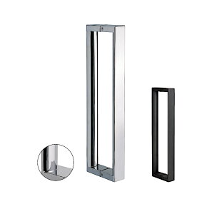 ベスト ラルクドアハンドル G988 ステンレス鋼 SUS304 木製・ガラスドア用 扉厚 ガラス:10mm・木:30〜50mm L=443mm 鏡面・黒