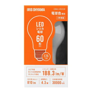 �A�C���X�I�[���} LED�V���J�d�� E26 �S���� 60�`���� �����F SCL20N-U2