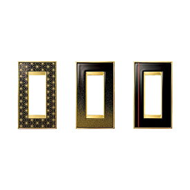 スイッチ・コンセントプレート UV漆［スガツネ］PXP-UU01 (仕上/柄:UV漆/麻の葉・UV漆/金粉・UV漆/糸) (サイズ:70×120×10.2mm)「スガツネ製品ならカネマサ」