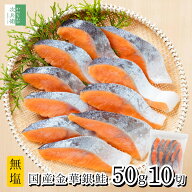 《貴重な国産銀鮭》 保存料不使用 国産 無塩 銀鮭 切り身 50g×10切 金華銀鮭 骨取り 冷凍 鮭 さけ 養殖 …