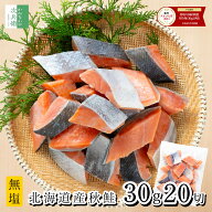 《レビュー12,000件突破》 無添加 国産 天然 無塩 鮭 切り身 30g×20切【国内加工】魚 骨取り 骨なし 北…