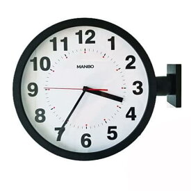 両面電波掛け時計 両面時計 manbo double face wall clock 文字盤の直径37.9cm ブラック おしゃれ両面掛け時計 北欧 時計 インテリア