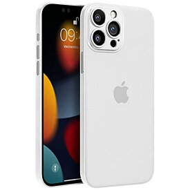 「0.3mm極薄」iPhone 13 Pro Max対応ケース memumiマット質感 オリジナル設計 指紋防止 傷付き防止 ワイアレス充電対応 6.7インチ人気ケース·カバー(Trans-White)