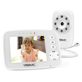 YISSVIC ベビーモニター 見守りカメラ 遠隔監視カメラ 双方向音声通信 暗視機能付き ベビーカメラ 出産祝いプレゼント VGA30万 屋内での使用 タイマー機能 日本語取扱説明書付き (3.2インチ)