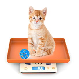 新生児の子犬と子猫用のペットスケール、子犬の体重計、取り外し可能なトレイサイズ28 * 18 cm、グラム単位でペットの赤ちゃんの体重を量る、15Kgs（±1g）(オレンジ色)