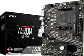 MSI マザーボードA520M-A PRO 【Ryzen 5000シリーズ (AM4)対応】 Micro ATX [AMD A520搭載] MB5136