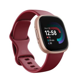 【Suica対応】Fitbit Versa 4 スマートウォッチ ビート [6日間以上のバッテリーライフ/Alexa搭載/GPS搭載] FB523RGRD-FRCJK [日本正規品] (Beet/Copper Rose)