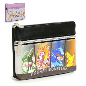 ポケモン ポーチ マルヨシ/ポケットモンスター キッズ/小学生/子供 小物入れ マルチカラー/パープル W約19cm×H約12cm×D約2cm