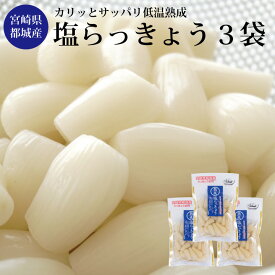 塩らっきょう3個セット【国産 宮崎県産 さっぱり カリカリ シャキシャキ 漬物 漬け おつまみ ご飯のお供 】