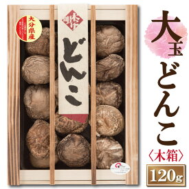 大分産大玉どんこ椎茸〈木箱入り〉120g【6-8cm MDK-30 干し椎茸 ギフト お中元 お歳暮 香典返し 敬老の日 国産 大分産 しいたけ 干ししいたけ どんこ 無農薬 原木栽培】【沖縄は送料別途500円/離島は後日連絡】