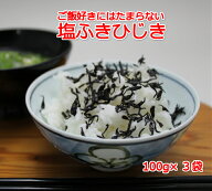 送料無料 塩ふきひじき100g×3袋 塩ひじき ひじき ふりかけ ご飯のおとも 塩吹き ポイント消化