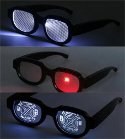 [楽家 知育おもちゃ公式店]即納　発光LEDメガネ 考える姿メガネ LED光仮面 犯人追跡メガネ コスプレ道具 コスプレ小物 変身/お祭り/パーティー/ハロウィン/仮装大会/クリスマス/新年会/学園祭