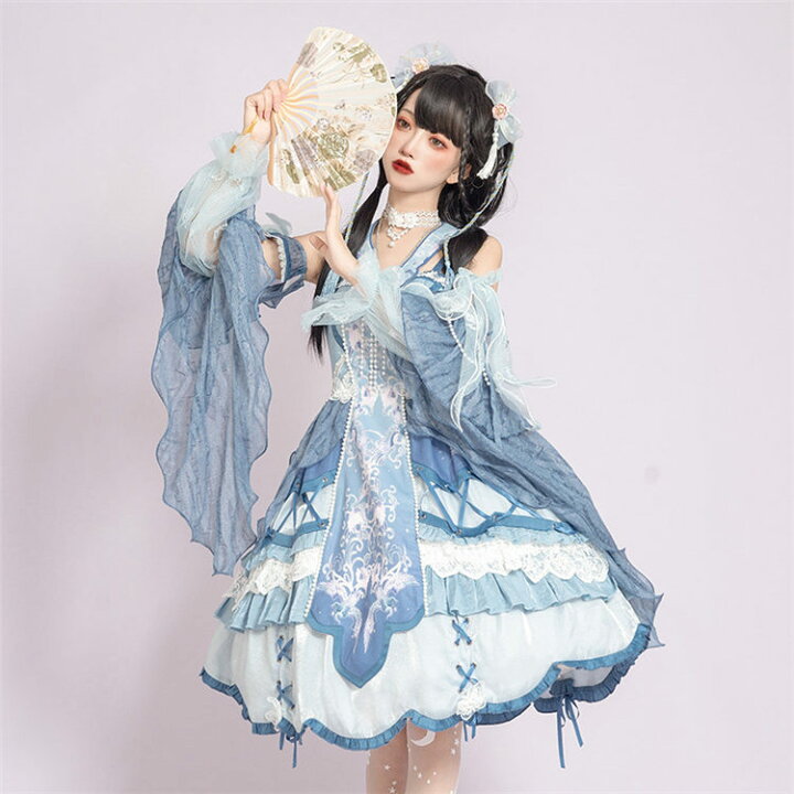 楽天市場】チャイナ服 中国風ロリータOP ワンピース ドレスメイド服 