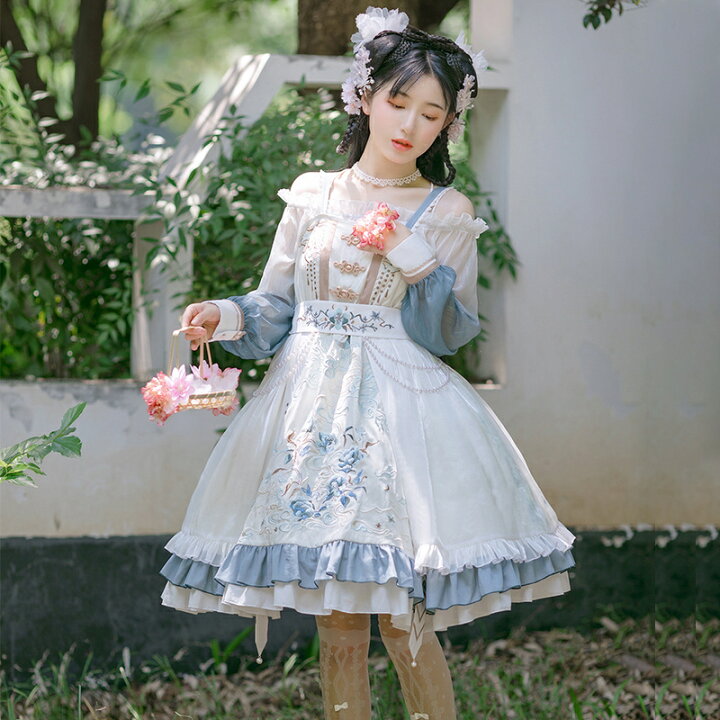 楽天市場】チャイナ風ワンピース中華ロリータ 刺繍ロリータ ワンピース  