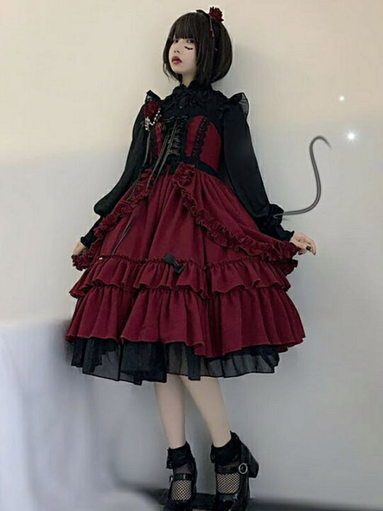 楽天市場】ブラックゴシックロリータJSKドレスネバーランド  