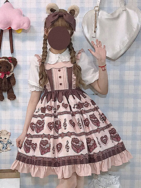 楽天市場】Sweet Lolita JSKドレスチョコレートラブソングプリント  