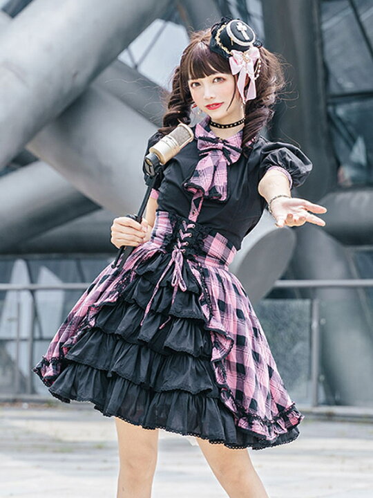 楽天市場】アイドル服ロリータJSKドレスバルクチェック柄プリント柄 