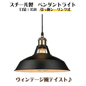 スチール製ペンダントライトシーリング接続タイプ 電球口金E26レトロ 照明器具 吊り下げ灯 リビング照明 LED 工事不要 真鍮 おしゃれ 北欧 レストラン カフェ ダイニング 廊下