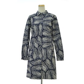 【中古】APC / アーペーセー総柄 オープンカラーシャツワンピース長袖ワンピース【cacgabcd-l】