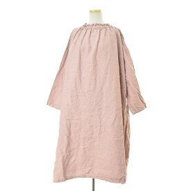 【中古】nest Robe / ネストローブ01173-1128 リネンシャーリングネック長袖ワンピース【cacgadac-l】