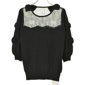 【中古】DOUBLE STANDARD CLOTHING / ダブルスタンダードVANILLA CoUTURE レース切替七分袖ニットセーター【cacfbacj-l】