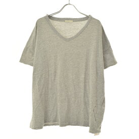 【中古】Ron Herman × 8100 / ロンハーマン × エイティワンハンドレッドダメージ加工 Vネック Tシャツ五分袖Tシャツ【cacfbcca-l】