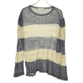 【中古】SIMPLE LIFE / シンプルライフボーダー長袖ニットセーター【cacfaecb-l】