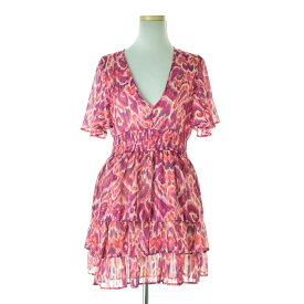 【中古】【期間限定値下げ】ZARA / ザラ8251/182/330 Vネック ティアード 総柄 ミニドレス半袖ワンピース【caceajbc-l】