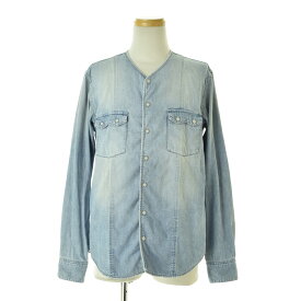 【中古】CHORD NUMBER EIGHT / コードナンバーエイトUSED加工 ノーカラーデニム長袖シャツ【cacfahbe-m】