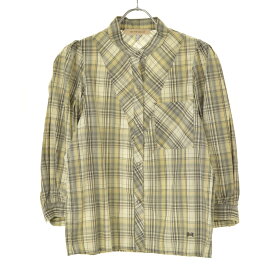 【中古】SEE BY CHLOE / シーバイクロエチェック ノーカラー長袖ブラウス【cacfbbbg-l】