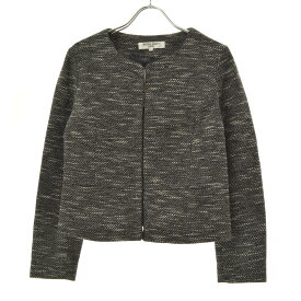 【中古】NATURAL BEAUTY BASIC / ナチュラルビューティーベーシックツィード調ノーカラージャケット【cacfbcbe-l】