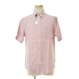 【中古】BROOKS BROTHERS / ブルックスブラザーズREGENT THE ORIGINAL POLO SHIRT ギンガムチェックリネン半袖シャツ【cacdaicb-m】