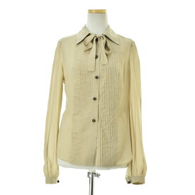 【中古】GUCCI / グッチ161860 Z0821 ピンタックシルク ボウタイ長袖シャツ【cacgaeaj-l】