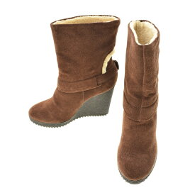 【中古】NINE WEST / ナインウェストスエード 内ボア ウェッジブーツ【cacfajaj-z】
