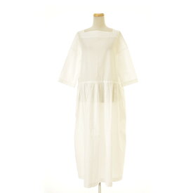 【中古】TOUJOURS / トゥジューPLEATED BOATNECK DRESSマキシ七分袖ワンピース【cacfaidb-l】