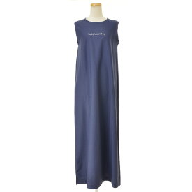 【中古】DOUBLE STANDARD CLOTHING / ダブルスタンダード1501-030-202 ロゴプリント ツイルジャージィーノースリーブワンピース【cacgahbf-l】
